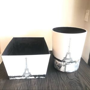 Paris themed storage box & waste basket
